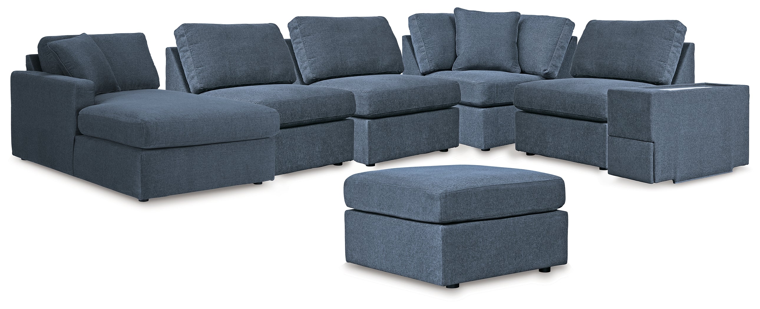 Best Deals Furniture - Ashley Furniture - Modmax 6-Piece Sectional with Chaise and Ottoman - 6-Piece Sectional with Chaise and Ottoman / Ink - 92121U6