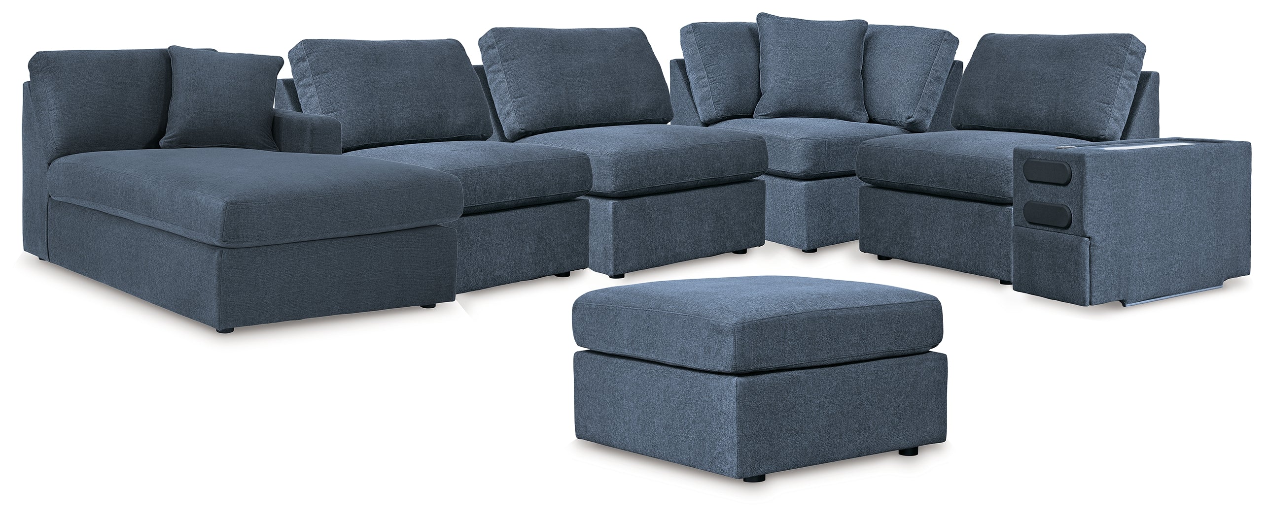 Best Deals Furniture - Ashley Furniture - Modmax 6-Piece Sectional with Chaise and Ottoman - 6-Piece Sectional with Chaise and Ottoman / Ink - 92121U10