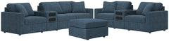 Best Deals Furniture - Ashley Furniture - Modmax 4-Piece Sectional Sofa, 3-Piece Sectional Loveseat and Ottoman - 4-Piece Sectional Sofa, 3-Piece Sectional Loveseat and Ottoman / Ink - 92121U25