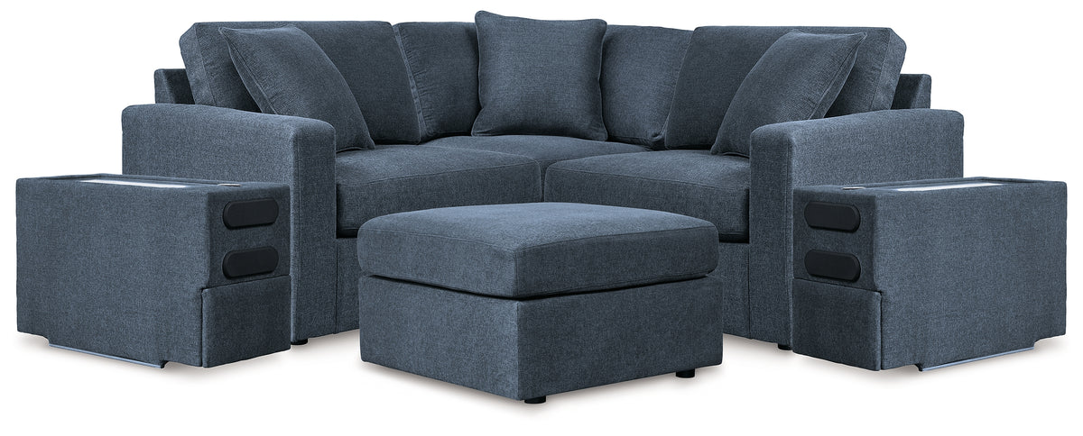 Best Deals Furniture - Ashley Furniture - Modmax 5-Piece Sectional with Audio Console and Ottoman - 5-Piece Sectional with Audio Console and Ottoman / Ink - 92121U24