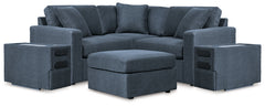 Best Deals Furniture - Ashley Furniture - Modmax 5-Piece Sectional with Audio Console and Ottoman - 5-Piece Sectional with Audio Console and Ottoman / Ink - 92121U24