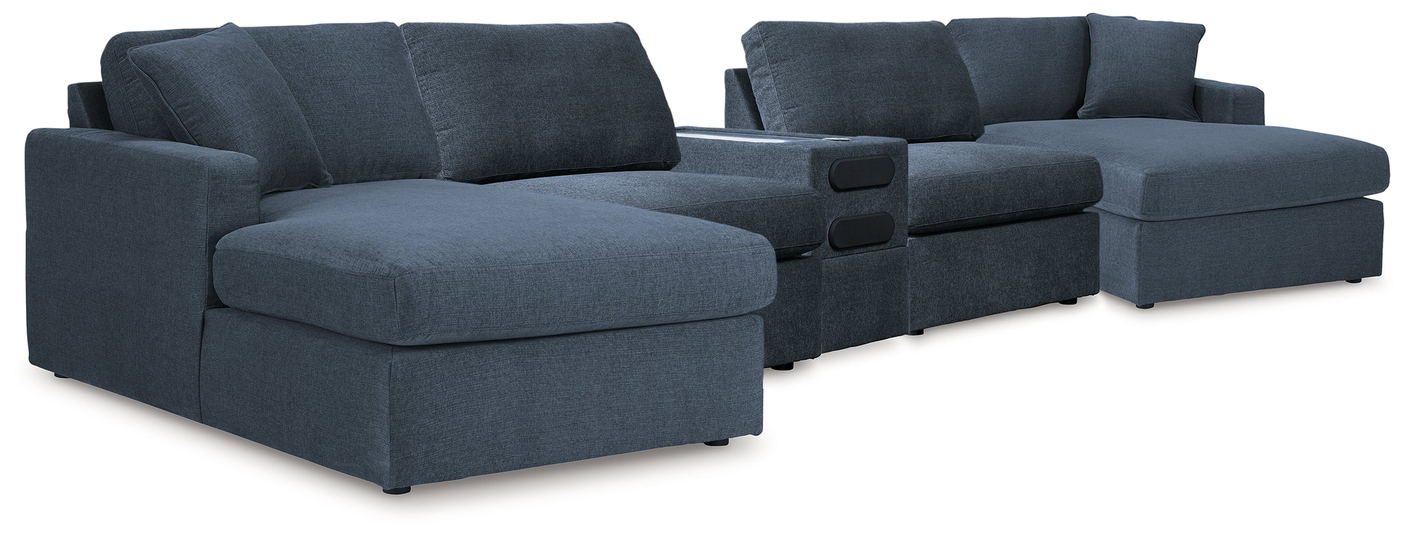 Best Deals Furniture - Ashley Furniture - Modmax 5 Piece Sectional with Audio Console - RAF 5 Piece Sectional with Audio Console / Ink - 92121S70