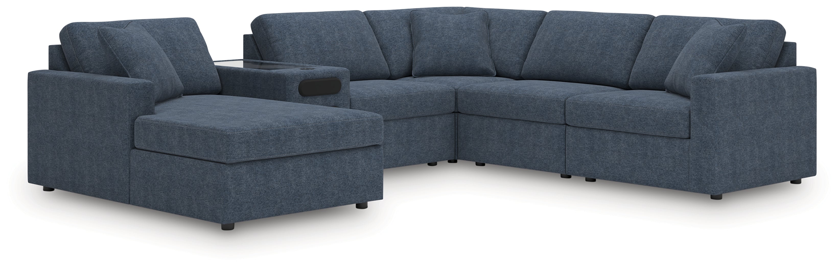 Best Deals Furniture - Ashley Furniture - Modmax 6-Piece Sectional with Audio System and Chaise - RAF 6-Piece Sectional with Audio System and Chaise / Ink - 92121S50