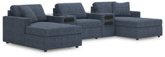 Best Deals Furniture - Ashley Furniture - Modmax 5-Piece Double Chaise with Audio Consoles - RAF 5-Piece Double Chaise with Audio Consoles / Ink - 92121S49