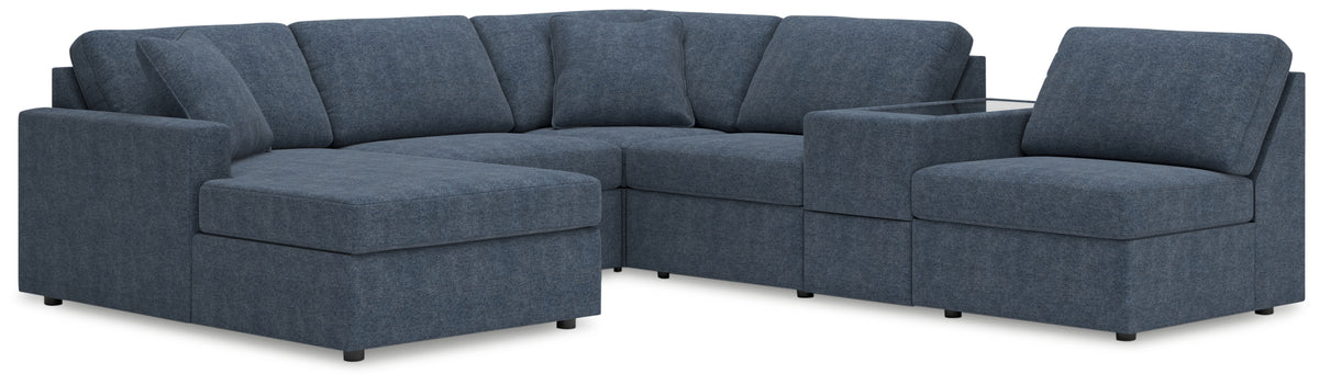 Best Deals Furniture - Ashley Furniture - Modmax 6-Piece Sectional with Chaise - 6-Piece Sectional with Chaise and Storage Console / Spice - 92102S22
