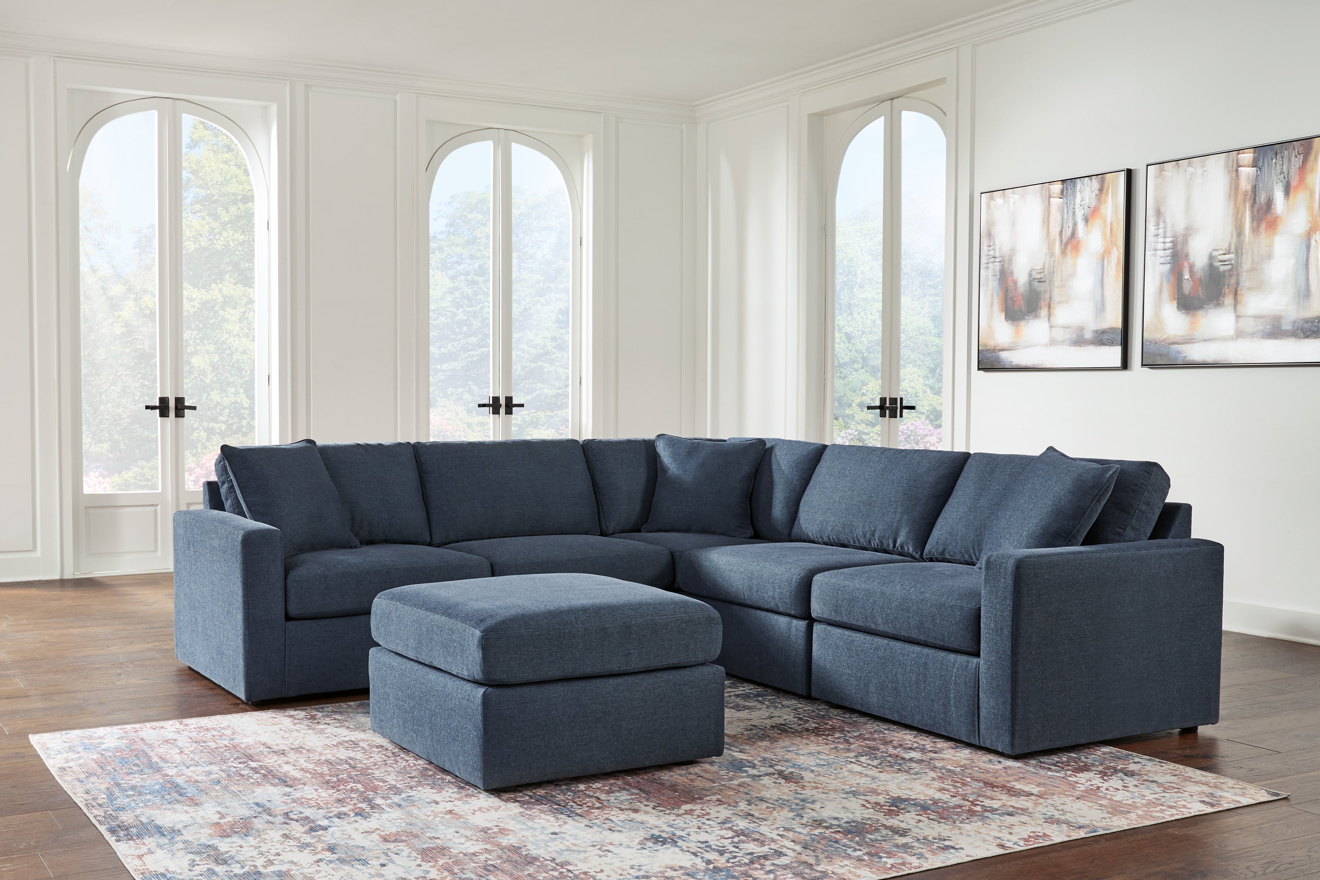 Best Deals Furniture - Ashley Furniture - Modmax 5-Piece Sectional and Ottoman - 5-Piece Sectional and Ottoman / Ink - 92121U14