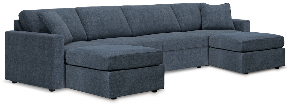 Best Deals Furniture - Ashley Furniture - Modmax 4-Piece Sectional and 2 Ottomans - 4-Piece Sectional and 2 Ottomans / Ink - 92121U1