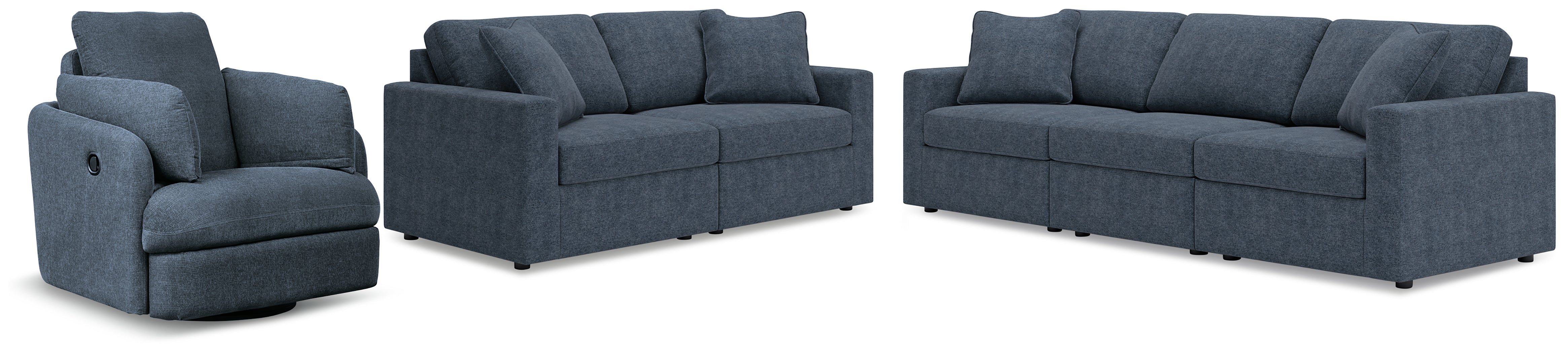 Best Deals Furniture - Ashley Furniture - Modmax 3-Piece Sectional Sofa, 2-Piece Sectional Loveseat and Swivel Glider Recliner - 3-Piece Sectional Sofa, 2-Piece Sectional Loveseat and Swivel Glider Recliner / Ink - 92121U21
