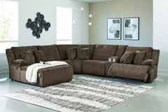 Best Deals Furniture - Ashley Furniture - Top Tier 6-Piece Reclining Sectional with Chaise - 6-Piece Reclining Sectional with Chaise / Chocolate - 92705S2