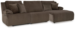 Best Deals Furniture - Ashley Furniture - Top Tier 3-Piece Sofa Chaise Sectional - 3-Piece Sofa Chaise Sectional / Chocolate - 92705S10