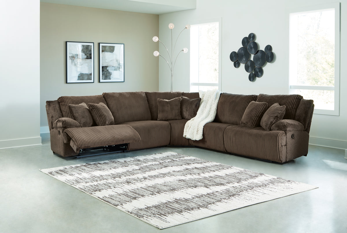 Best Deals Furniture - Ashley Furniture - Top Tier 5-Piece Reclining Sectional - 5-Piece Reclining Sectional / Alloy - 92706S3