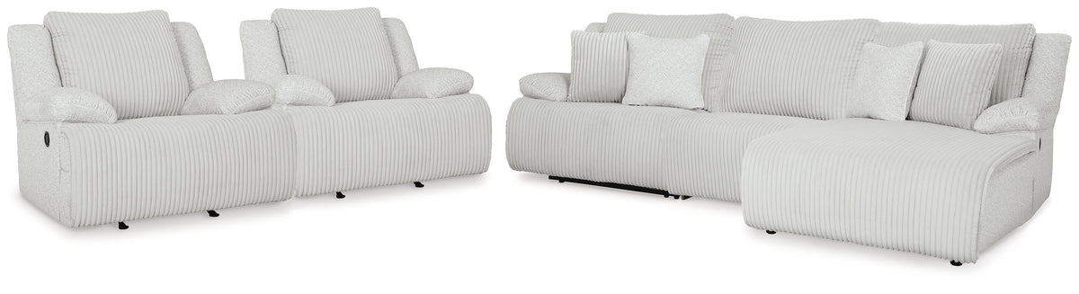 Best Deals Furniture - Ashley Furniture - Top Tier 3-Piece Reclining Sectional and 2 Recliners - 3-Piece Reclining Sectional and 2 Recliners / Alloy - 92706U1