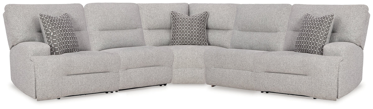 Best Deals Furniture - Ashley Furniture - Acklen Place 5-Piece Power Reclining Sectional - 5-Piece Power Reclining Sectional / Pewter - 93605S3