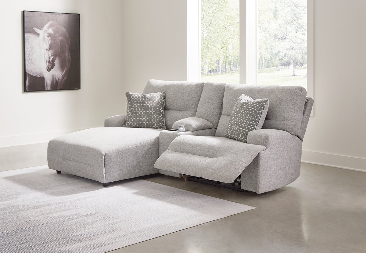 Best Deals Furniture - Ashley Furniture - Acklen Place 3-Piece Power Reclining Sectional Sofa with Chaise - 3-Piece Power Reclining Sectional Sofa with Chaise / Pewter - 93605S5