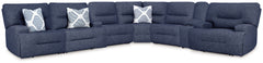 Best Deals Furniture - Ashley Furniture - Acklen Place 7-Piece Power Reclining Sectional - 7-Piece Power Reclining Sectional / Navy - 93607S8
