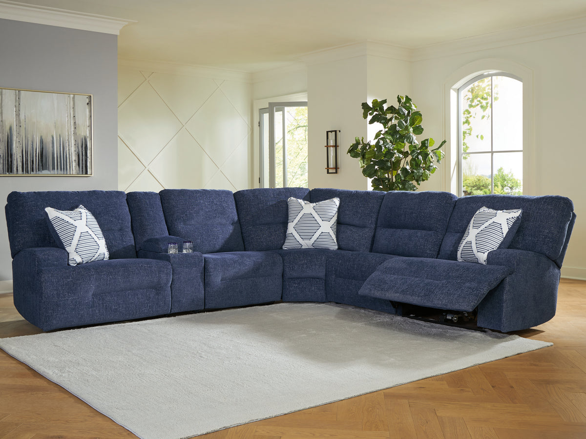 Best Deals Furniture - Ashley Furniture - Acklen Place 6-Piece Power Reclining Sectional - 6-Piece Power Reclining Sectional / Navy - 93607S15