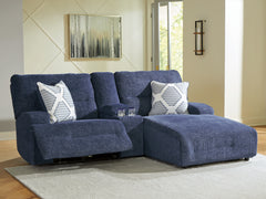 Best Deals Furniture - Ashley Furniture - Acklen Place 3-Piece Power Reclining Sectional Sofa with Chaise - 3-Piece Power Reclining Sectional Sofa with Chaise / Pewter - 93605S5