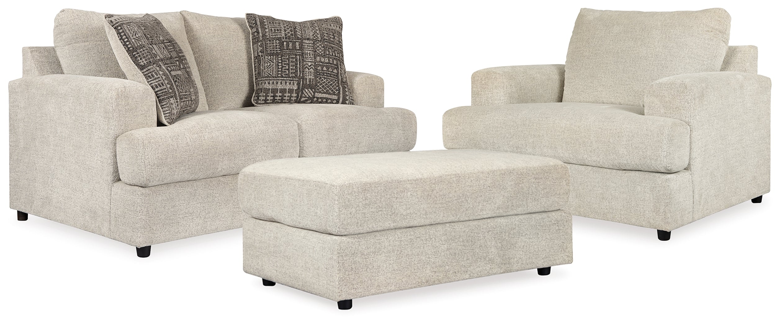 Best Deals Furniture - Ashley Furniture - Soletren Loveseat, Oversized Chair and Ottoman - Loveseat, Oversized Chair and Ottoman - 95104U14