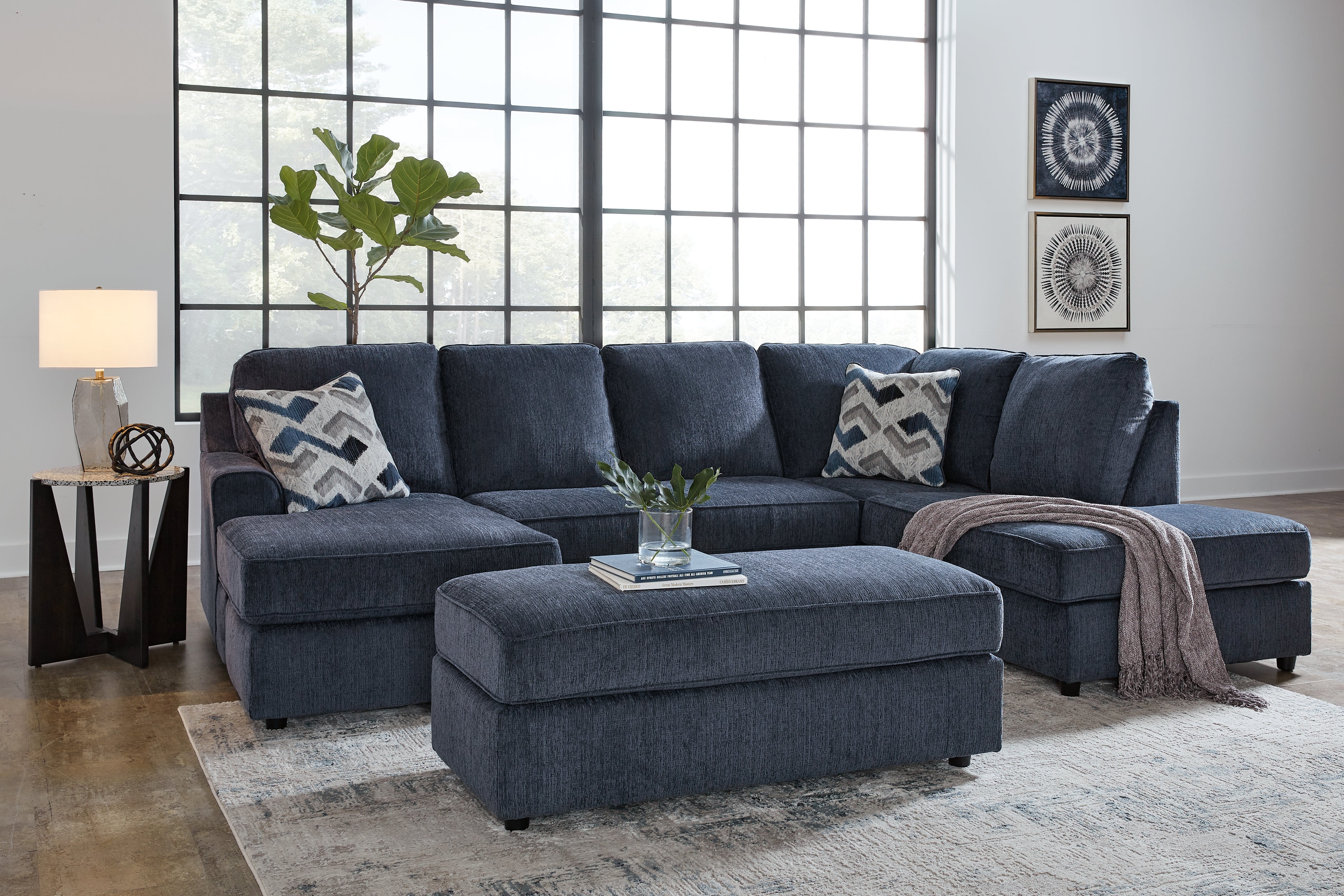 Best Deals Furniture - Ashley Furniture - Albar Place 2-Piece Sectional and Ottoman - 2-Piece Sectional and Ottoman - 95302U1