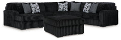 Best Deals Furniture - Ashley Furniture - Midnight-Madness 4-Piece Sectional and Ottoman - 4-Piece Sectional and Ottoman / Onyx - 98103U6