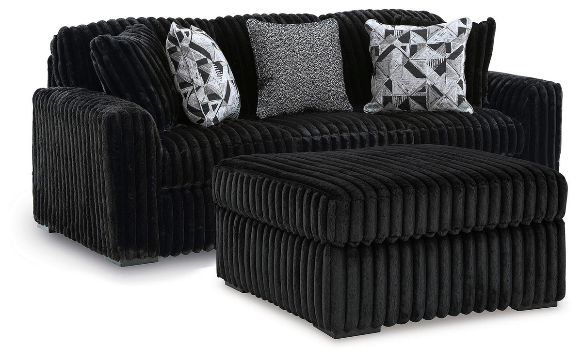 Best Deals Furniture - Ashley Furniture - Midnight-Madness Sofa and Oversized Ottoman - Sofa and Oversized Ottoman - 98103U16