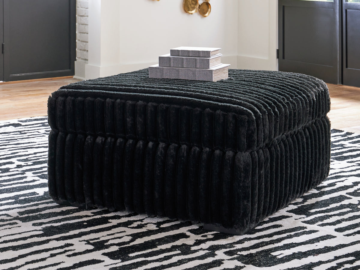 Best Deals Furniture - Ashley Furniture - Midnight-Madness Living Room - Oversized Accent Ottoman / Onyx - 9810308