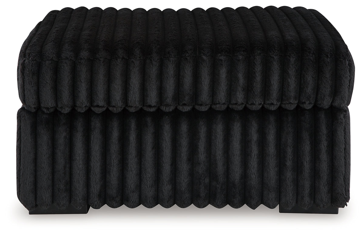 Best Deals Furniture - Ashley Furniture - Midnight-Madness 2-Piece Sectional and Oversized Accent Ottoman - 2-Piece Sectional and Oversized Accent Ottoman / Onyx - 98103U4