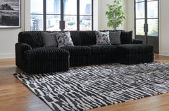 Best Deals Furniture - Ashley Furniture - Midnight-Madness 3-Piece Sectional with Chaise - LAF 3-Piece Sectional with Chaise / Onyx - 98103S9