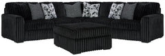 Best Deals Furniture - Ashley Furniture - Midnight-Madness 3-Piece Sectional and Oversized Ottoman - 3-Piece Sectional and Oversized Ottoman / Onyx - 98103U7