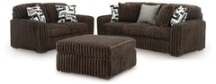 Best Deals Furniture - Ashley Furniture - Midnight-Madness Sofa, Loveseat and Oversized Accent Ottoman - Sofa, Loveseat and Oversized Accent Ottoman - 98104U2