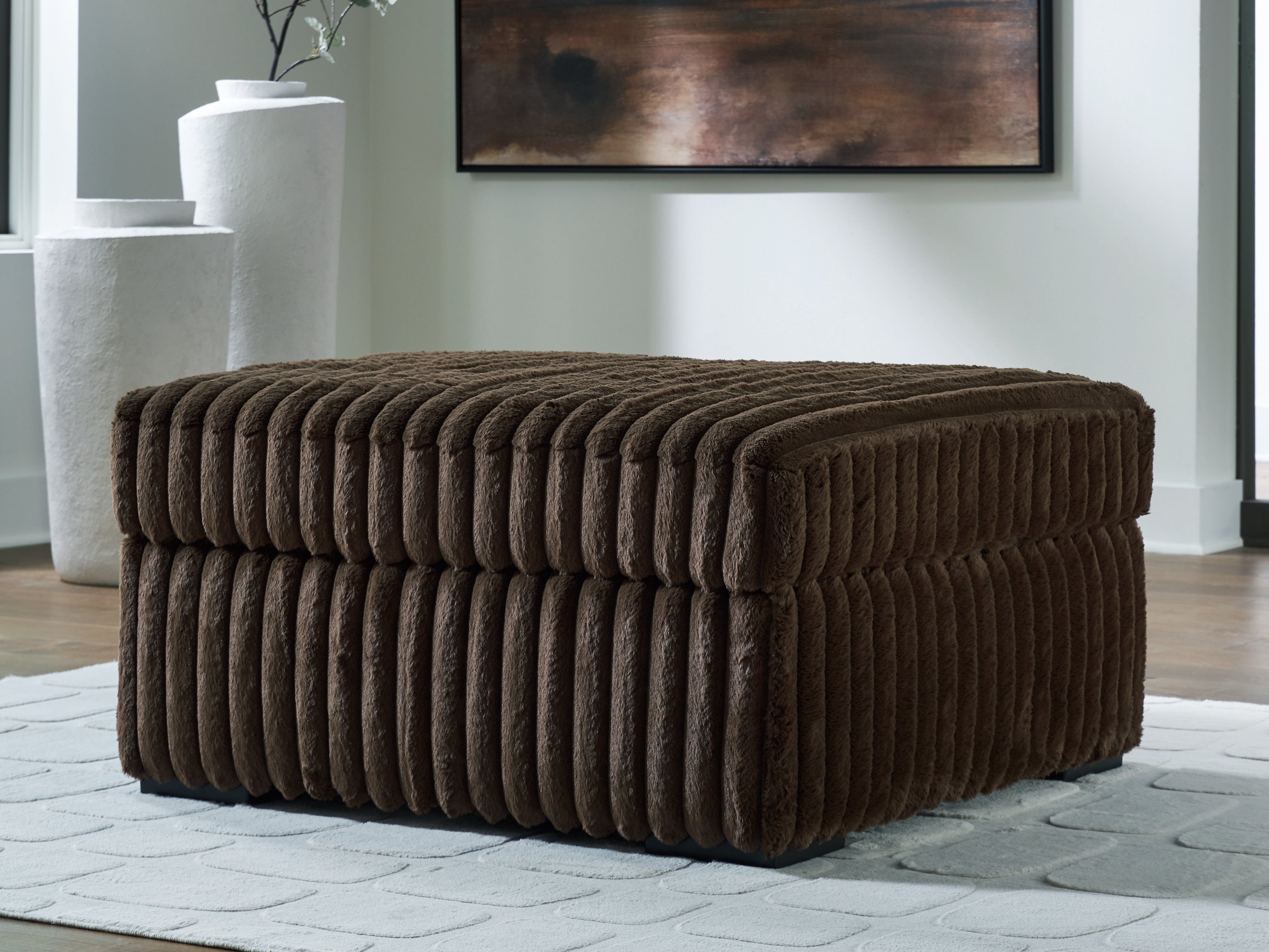 Best Deals Furniture - Ashley Furniture - Midnight-Madness Living Room - Oversized Accent Ottoman / Chocolate - 9810408