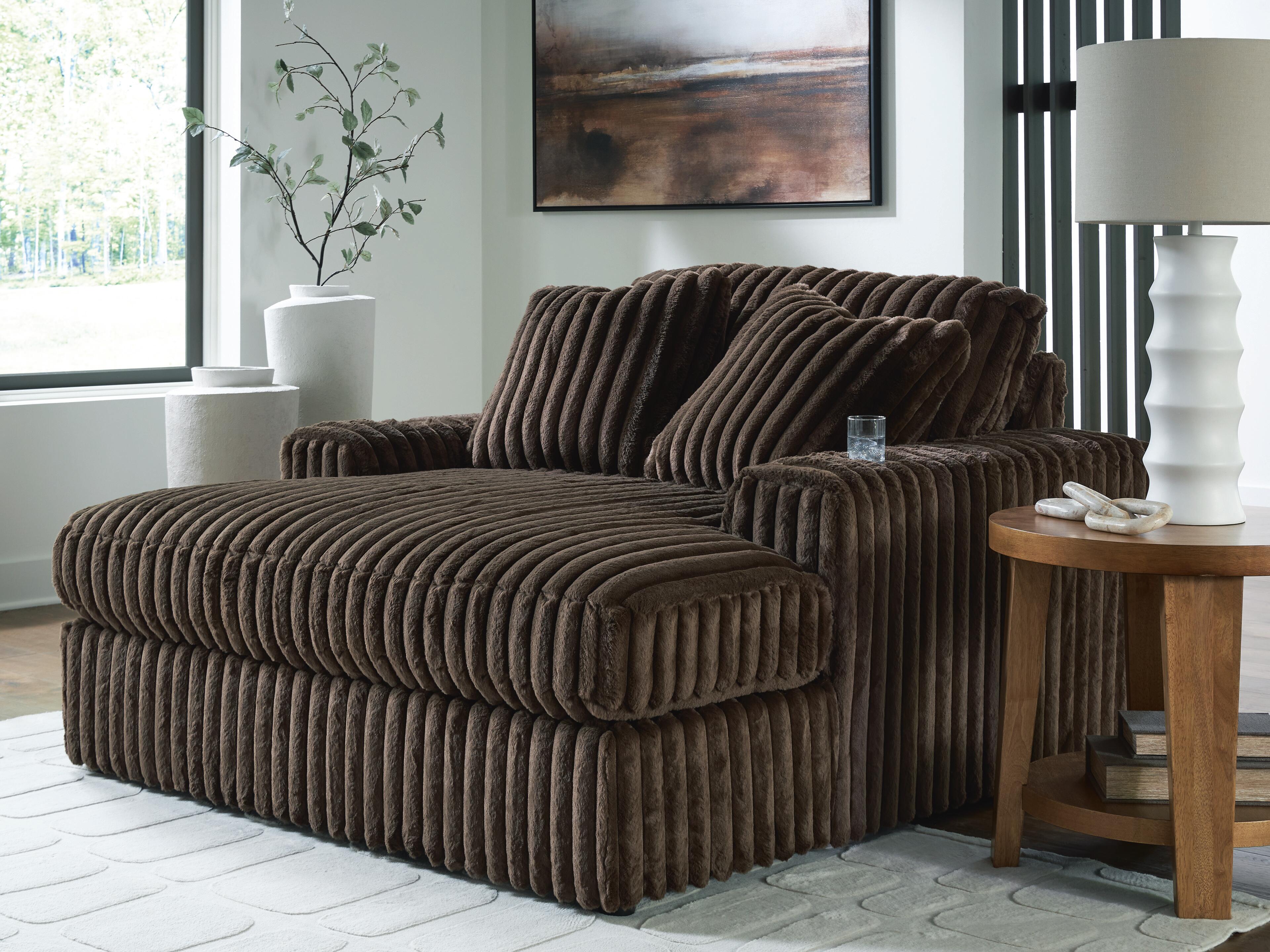 Best Deals Furniture - Ashley Furniture - Midnight-Madness Oversized Chaise - Oversized Chaise / Chocolate - 9810415