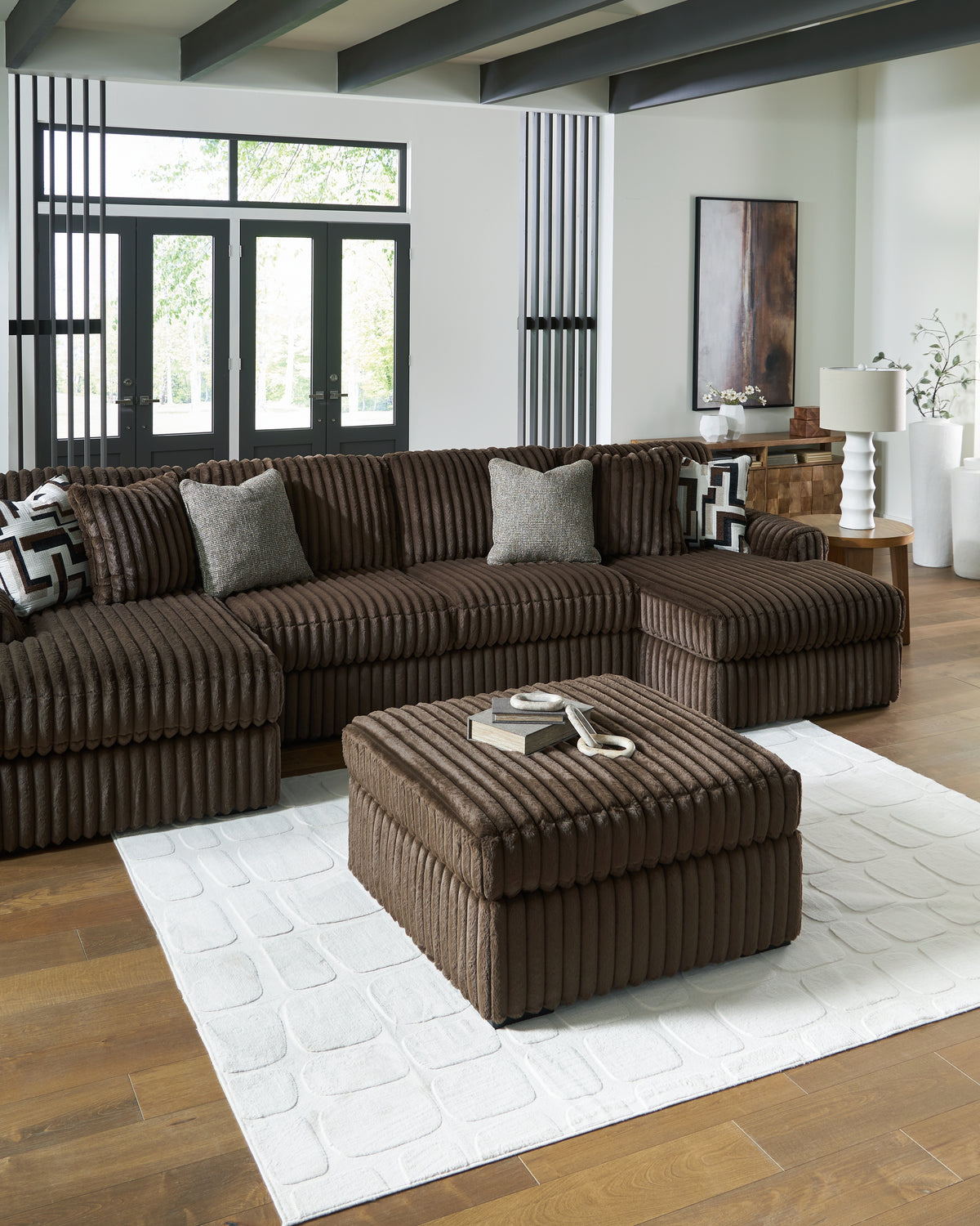 Best Deals Furniture - Ashley Furniture - Midnight-Madness Super Chaise - RAF Super Chaise / Chocolate - 98104S8