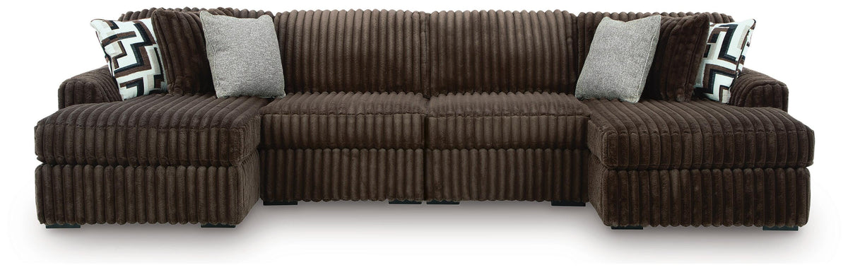 Best Deals Furniture - Ashley Furniture - Midnight-Madness 4-Piece Double Chaise Sectional - RAF 4-Piece Double Chaise Sectional - 98104S18