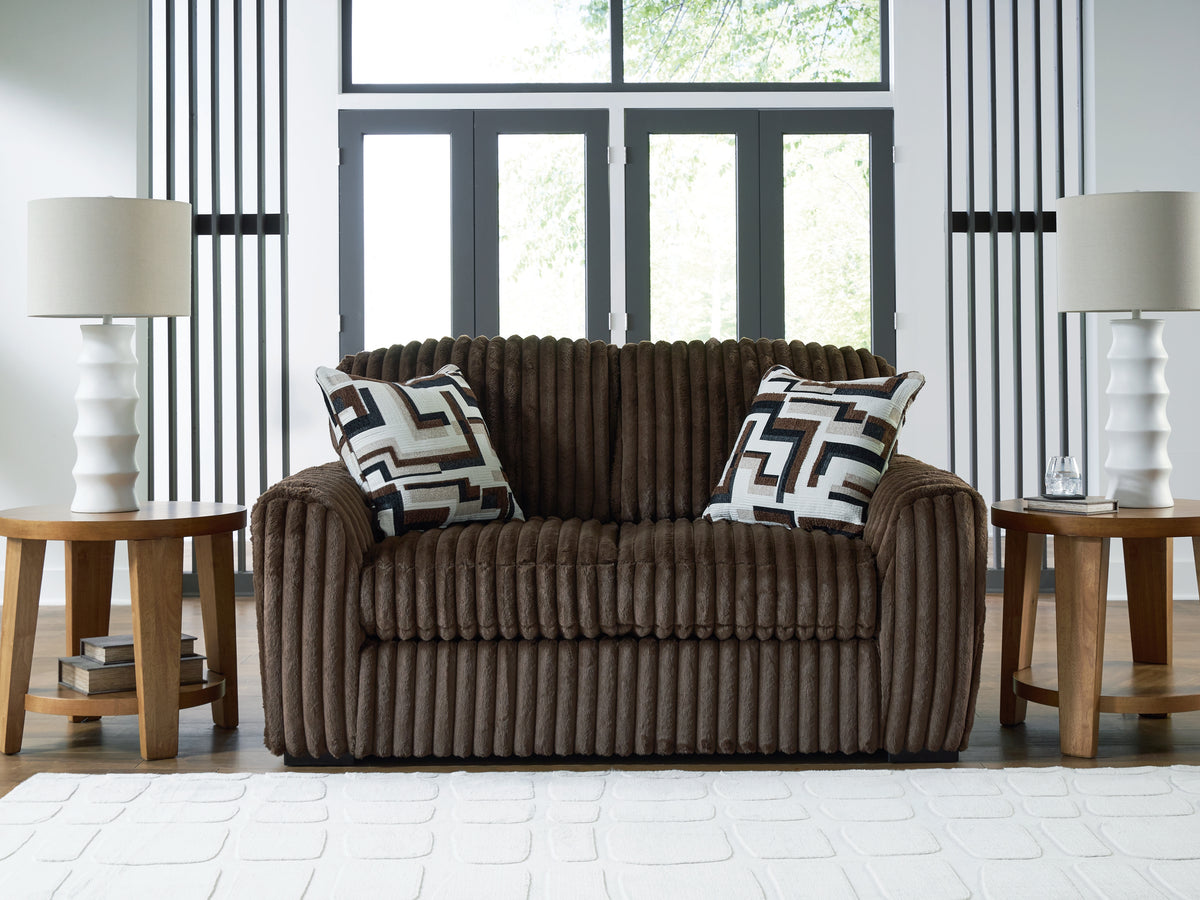 Best Deals Furniture - Ashley Furniture - Midnight-Madness Loveseat - Loveseat / Onyx - 9810335