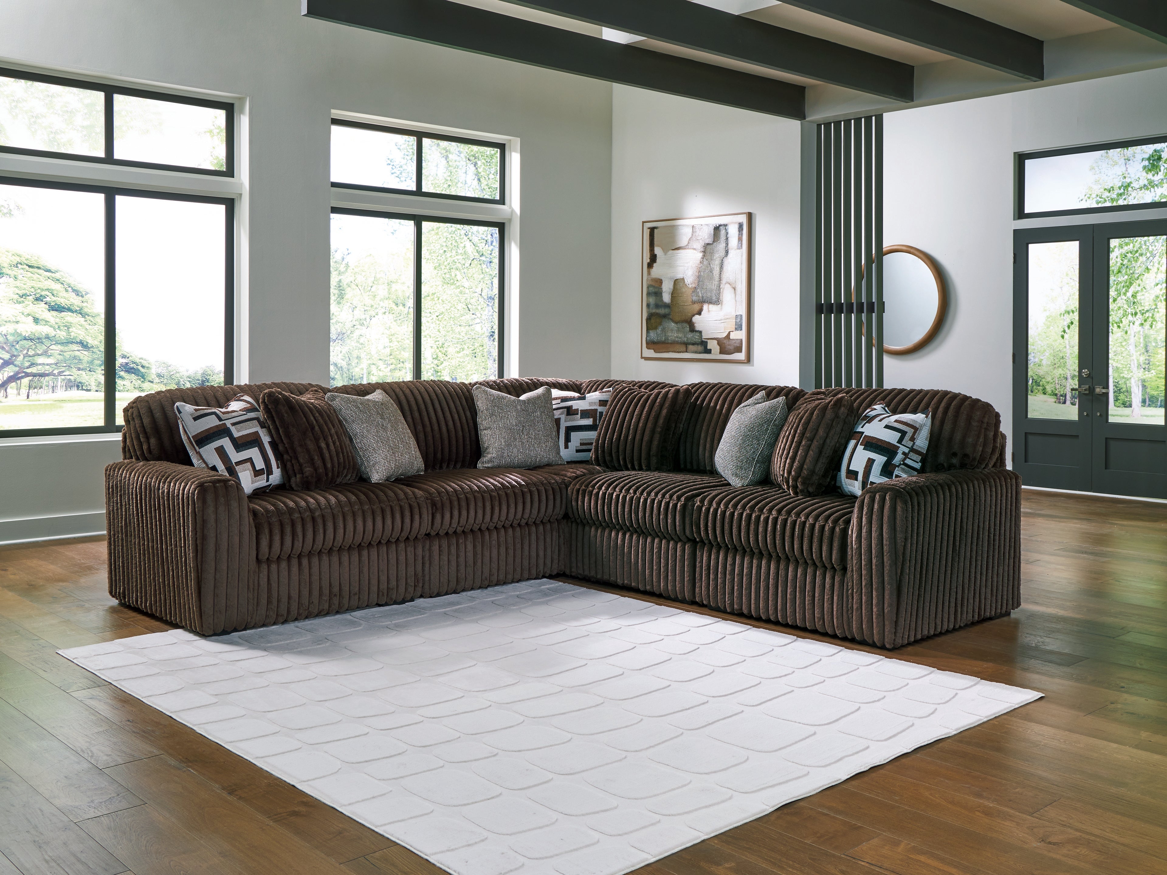 Best Deals Furniture - Ashley Furniture - Midnight-Madness 5-Piece Sectional - RAF 5-Piece Sectional - 98104S26