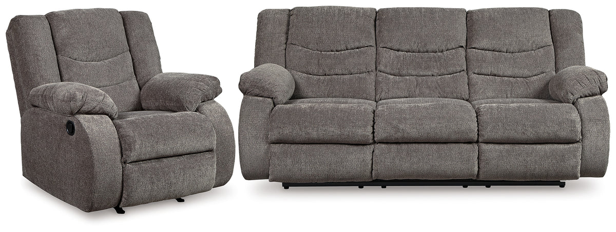 Best Deals Furniture - Ashley Furniture - Tulen Reclining Sofa and Recliner - Reclining Sofa and Recliner / Gray - 98606U2