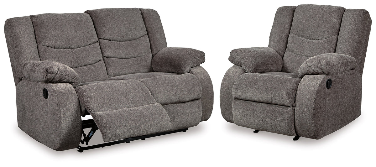 Best Deals Furniture - Ashley Furniture - Tulen Reclining Loveseat and Recliner - Reclining Loveseat and Recliner / Gray - 98606U3