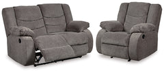 Best Deals Furniture - Ashley Furniture - Tulen Reclining Loveseat and Recliner - Reclining Loveseat and Recliner / Gray - 98606U3