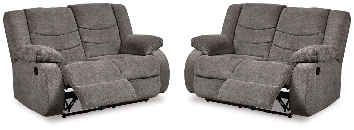 Best Deals Furniture - Ashley Furniture - Tulen Set of 2 Reclining Loveseats - Set of 2 Reclining Loveseats / Gray - 98606U5