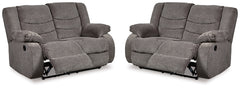 Best Deals Furniture - Ashley Furniture - Tulen Set of 2 Reclining Loveseats - Set of 2 Reclining Loveseats / Gray - 98606U5
