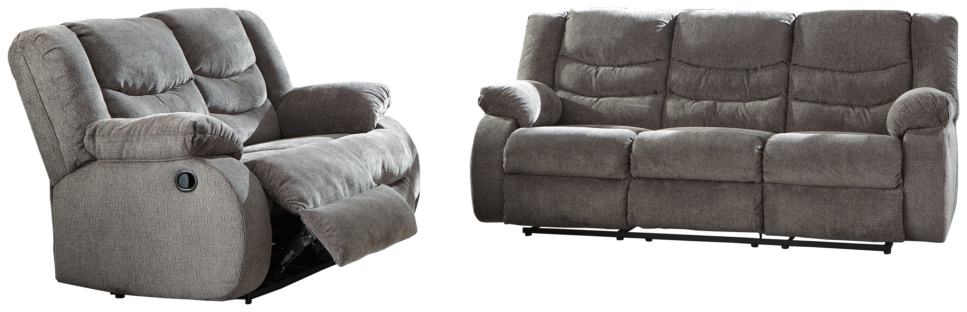Best Deals Furniture - Ashley Furniture - Tulen Reclining Sofa and Loveseat - Reclining Sofa and Loveseat / Gray - 98606U1