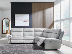 Best Deals Furniture - Ashley Furniture - Social Pointe 5-Piece Power Reclining Sectional - 5-Piece Power Reclining Sectional / Pearl/Ash - PC98802S8