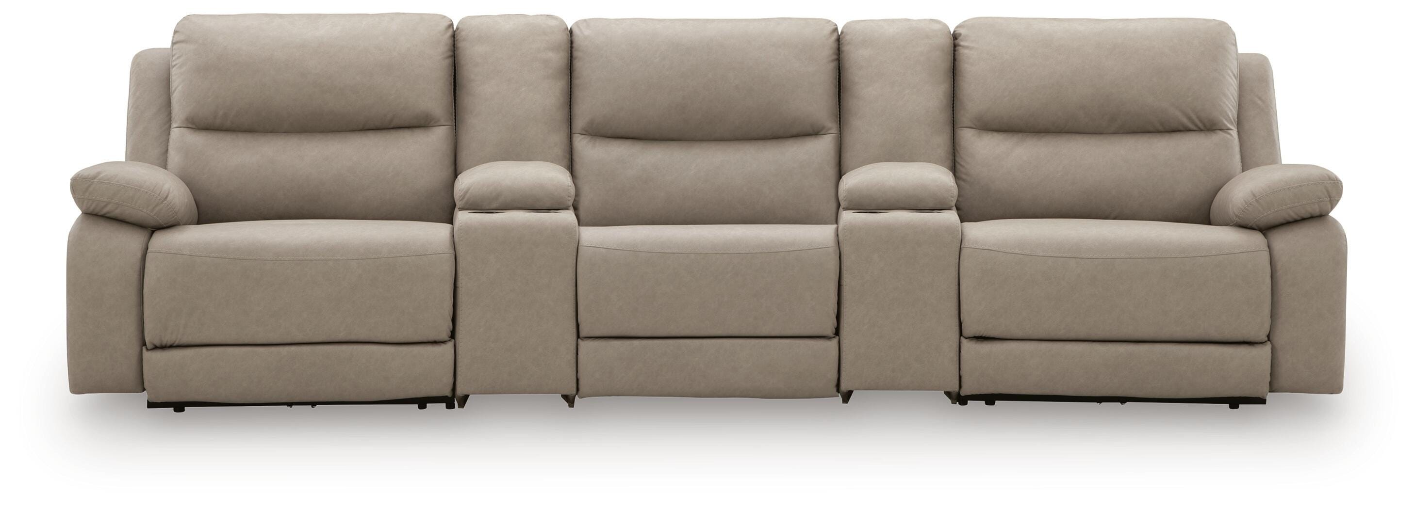 Best Deals Furniture - Ashley Furniture - Narwhal Place 5-Piece Reclining Sectional with Storage Consoles - 5-Piece Reclining Sectional with Storage Consoles - PC99201S39