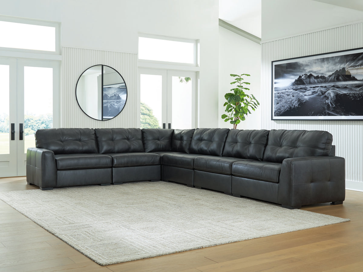 Best Deals Furniture - Ashley Furniture - Brindley Pier 6-Piece Sectional - RAF 6-Piece Sectional / Fog - 99503S5