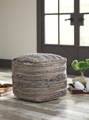 Best Deals Furniture - Ashley Furniture - Absalom Pouf - Pouf / Denim - A1000550