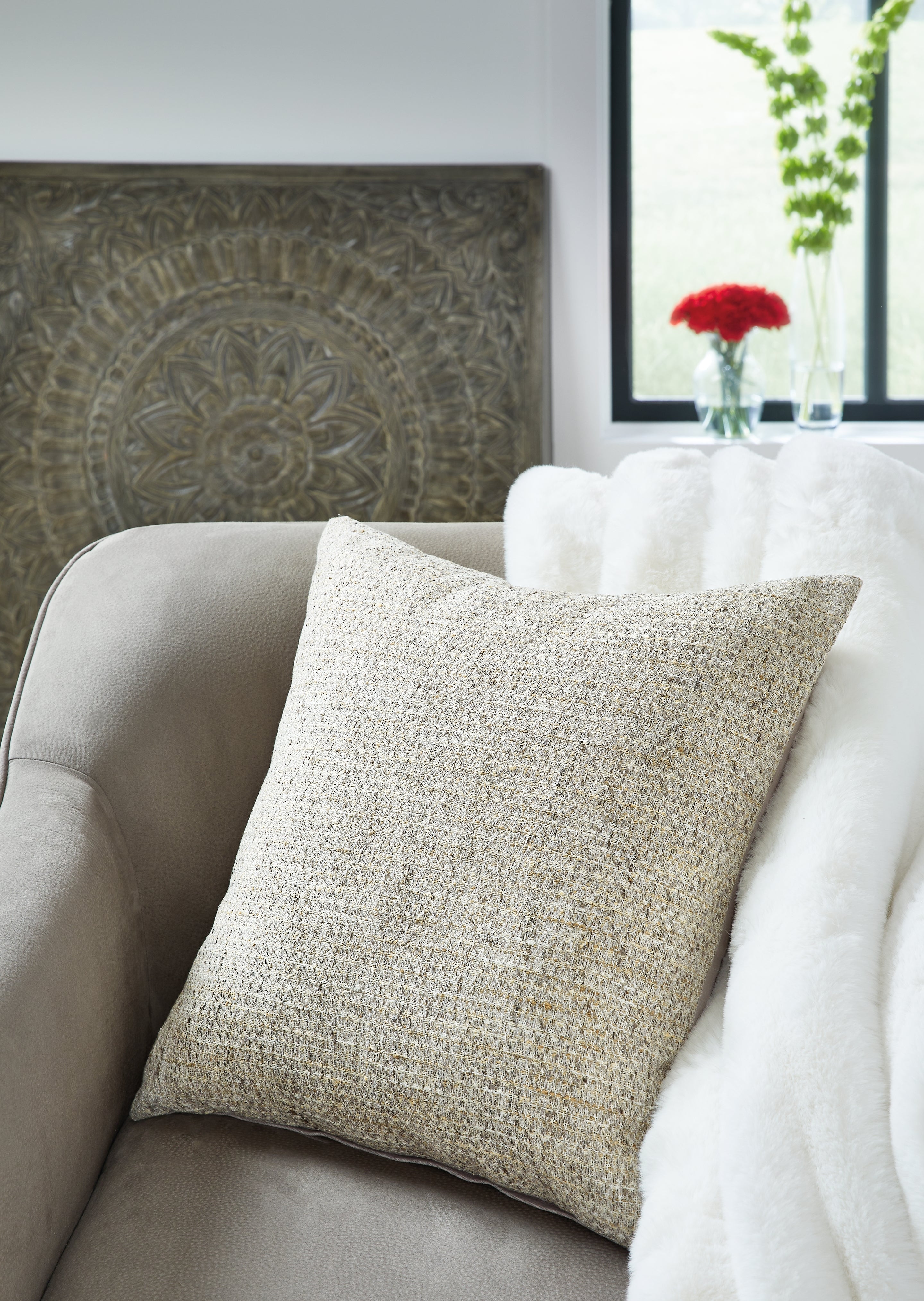 Best Deals Furniture - Ashley Furniture - Erline Pillow (Set of 4) - Pillow (4/CS) / Cement - A1000895