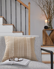Best Deals Furniture - Ashley Furniture - Benbert Pillow (Set of 4) - Pillow (4/CS) / Tan/White - A1000958