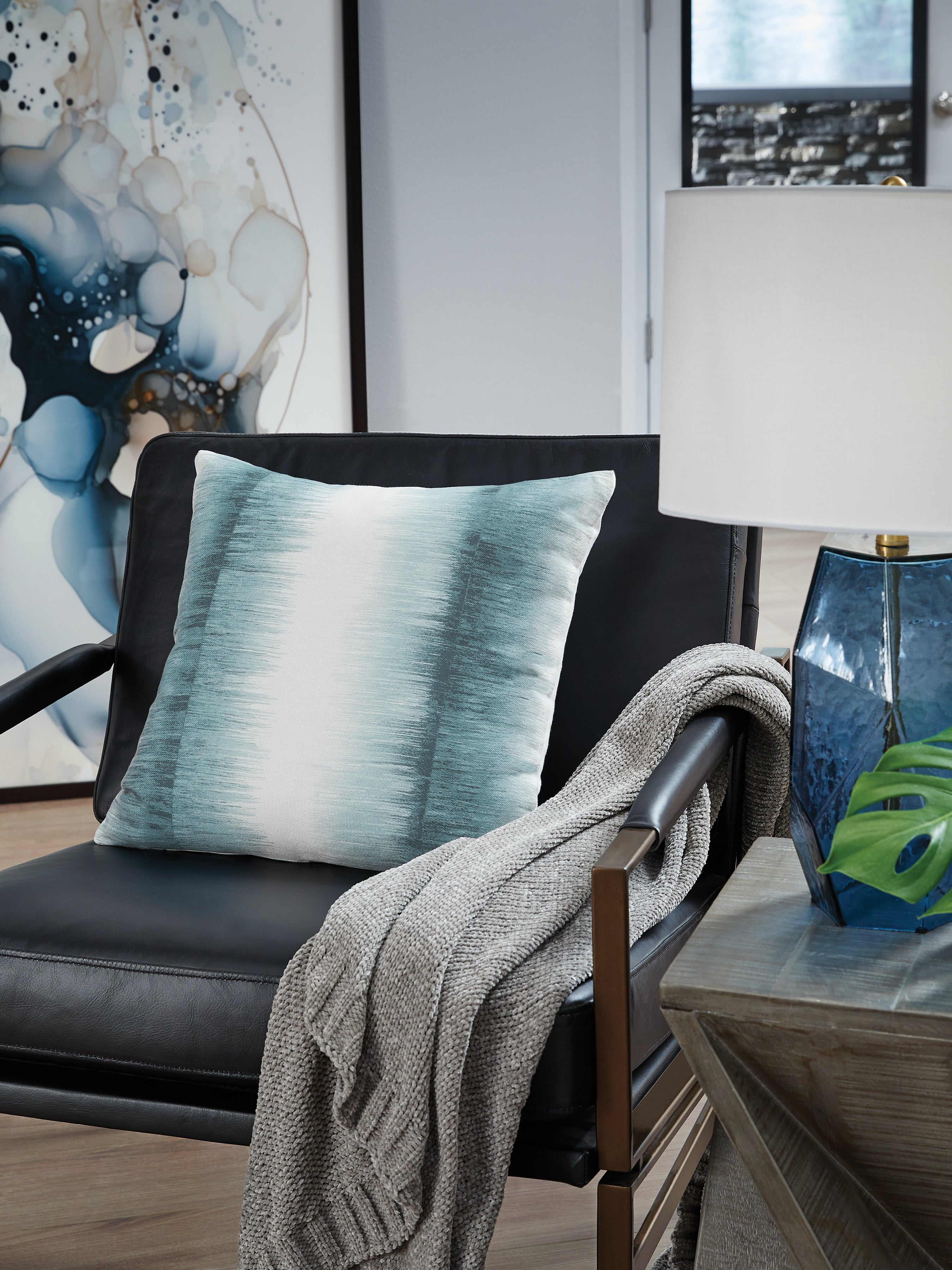 Best Deals Furniture - Ashley Furniture - Elonwich Pillow - Pillow / Teal/White - A1001106P