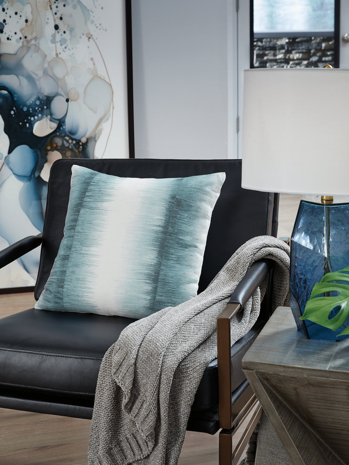 Best Deals Furniture - Ashley Furniture - Elonwich Pillow - Pillow / Teal/White - A1001106P